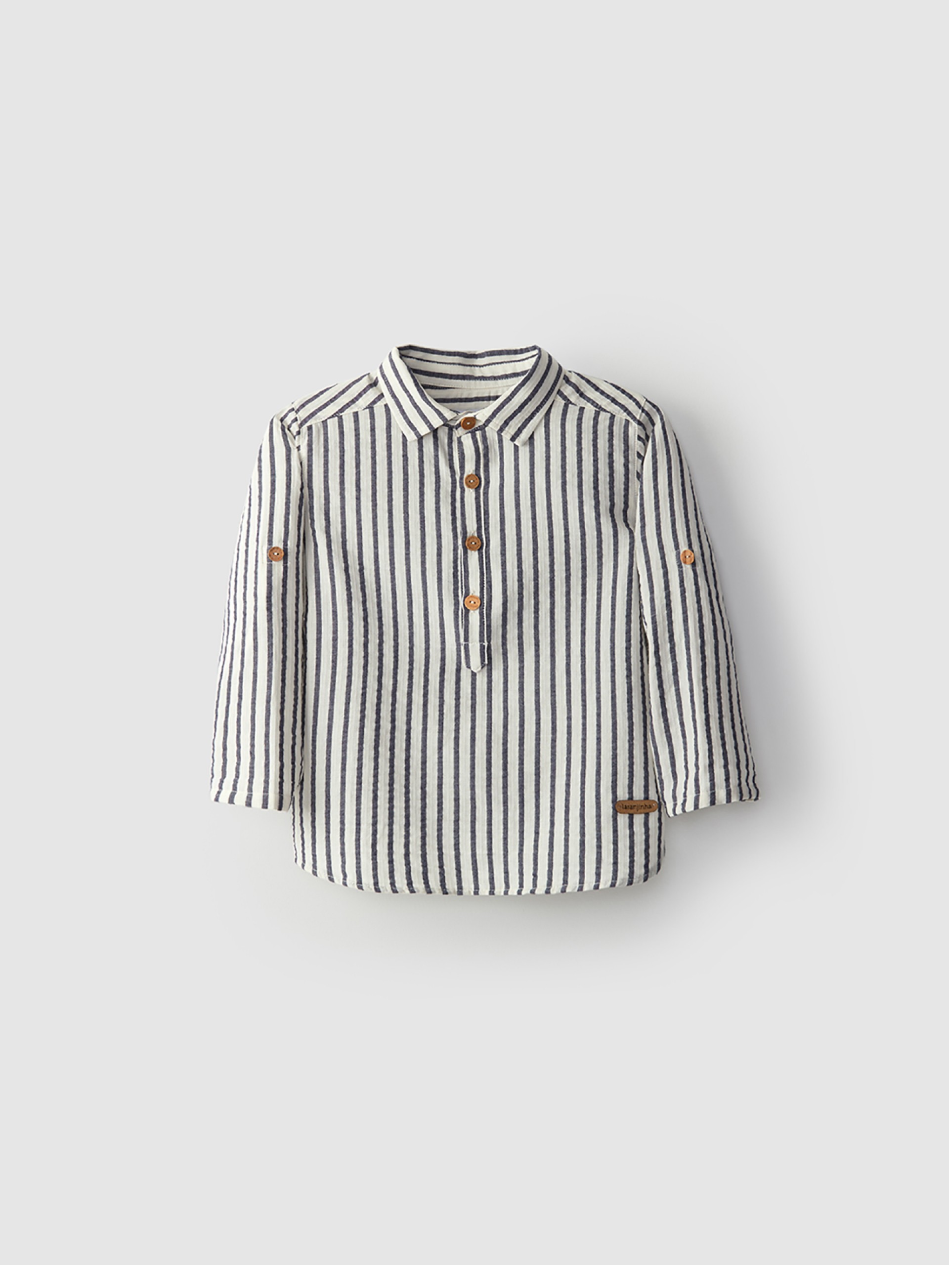 Seersucker effect tunic style shirt