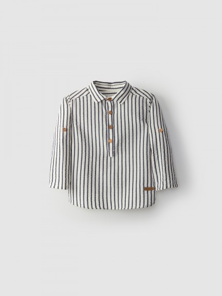 Seersucker effect tunic style shirt Seersucker effect tunic style shirt