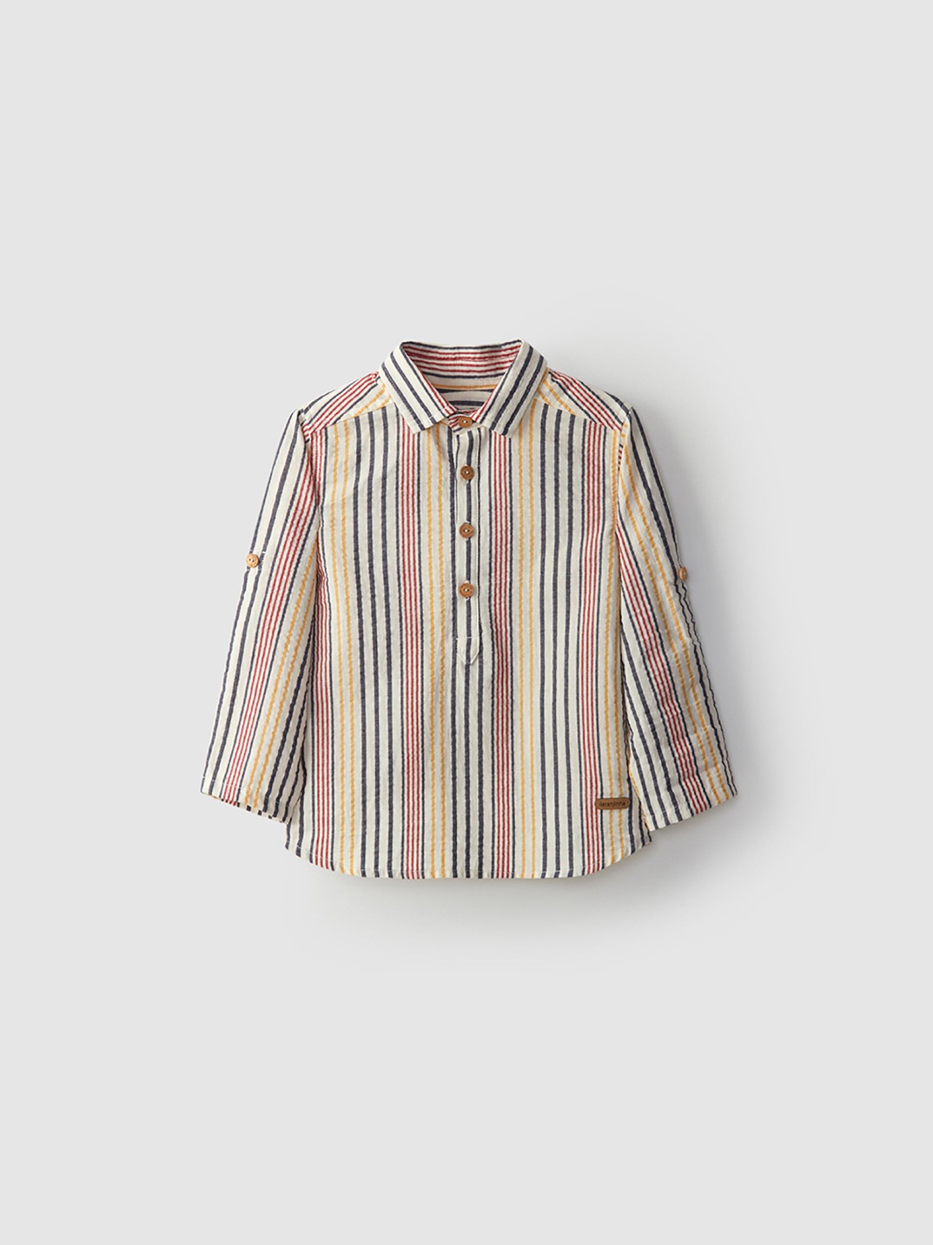 Seersucker effect tunic style shirt