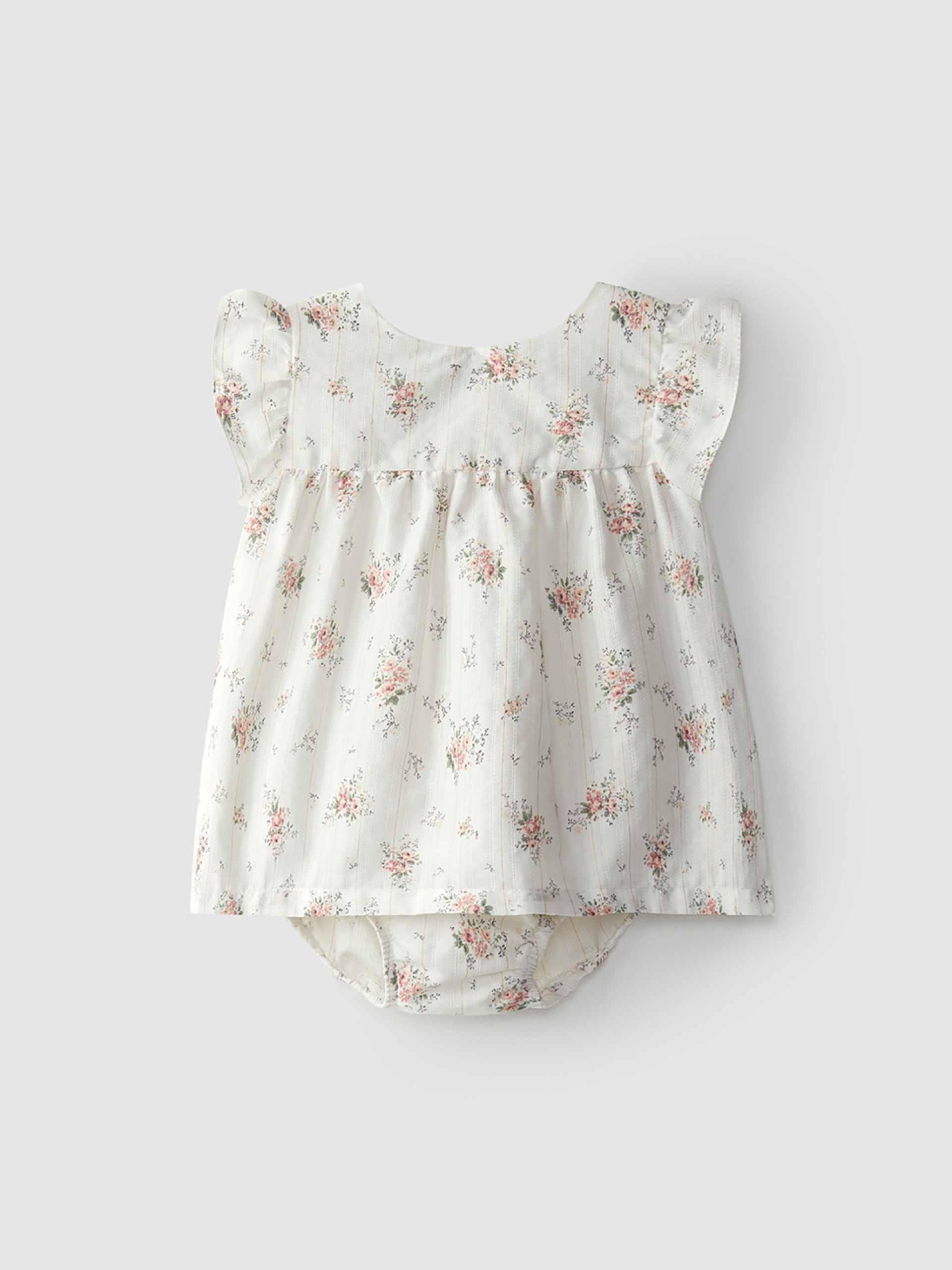 Flowered dress with golden detail