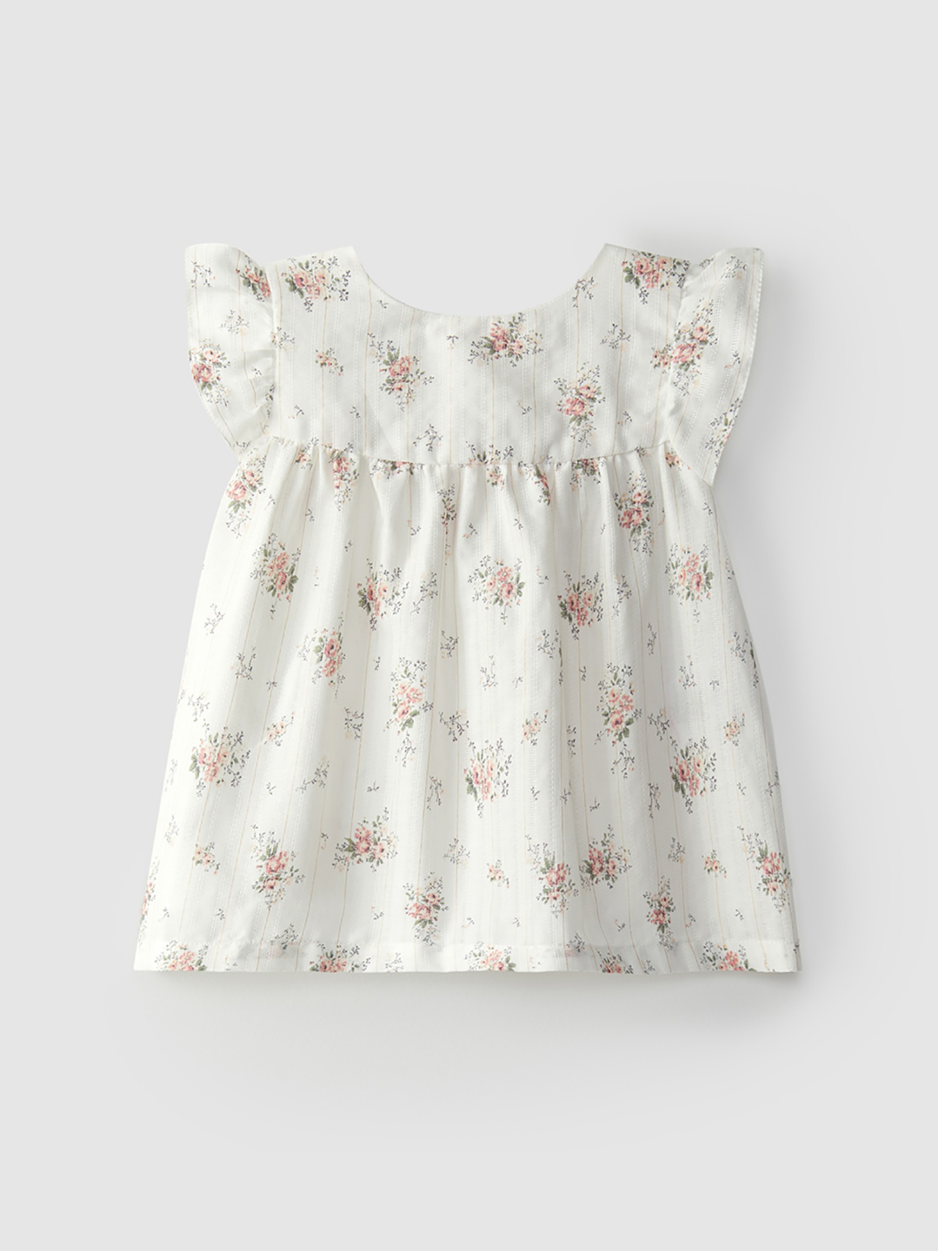 Flowered dress with golden detail