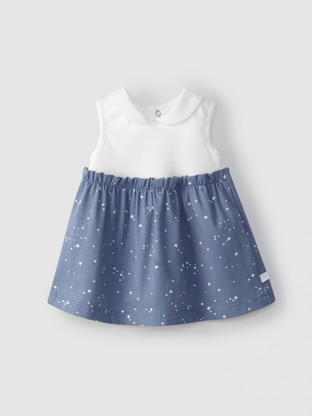 Vestido estrellas y tela acanalado