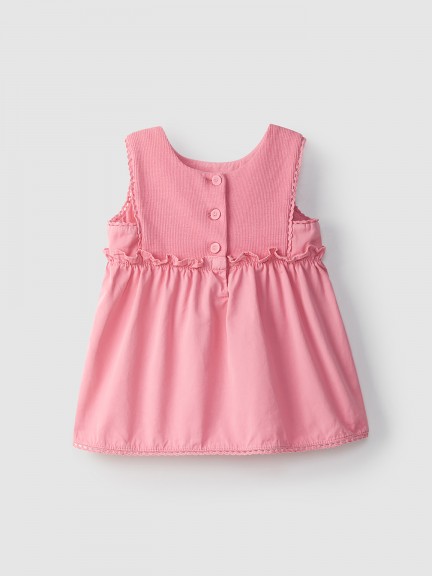 Dress with ribbed cotton chest Dress with ribbed cotton chest