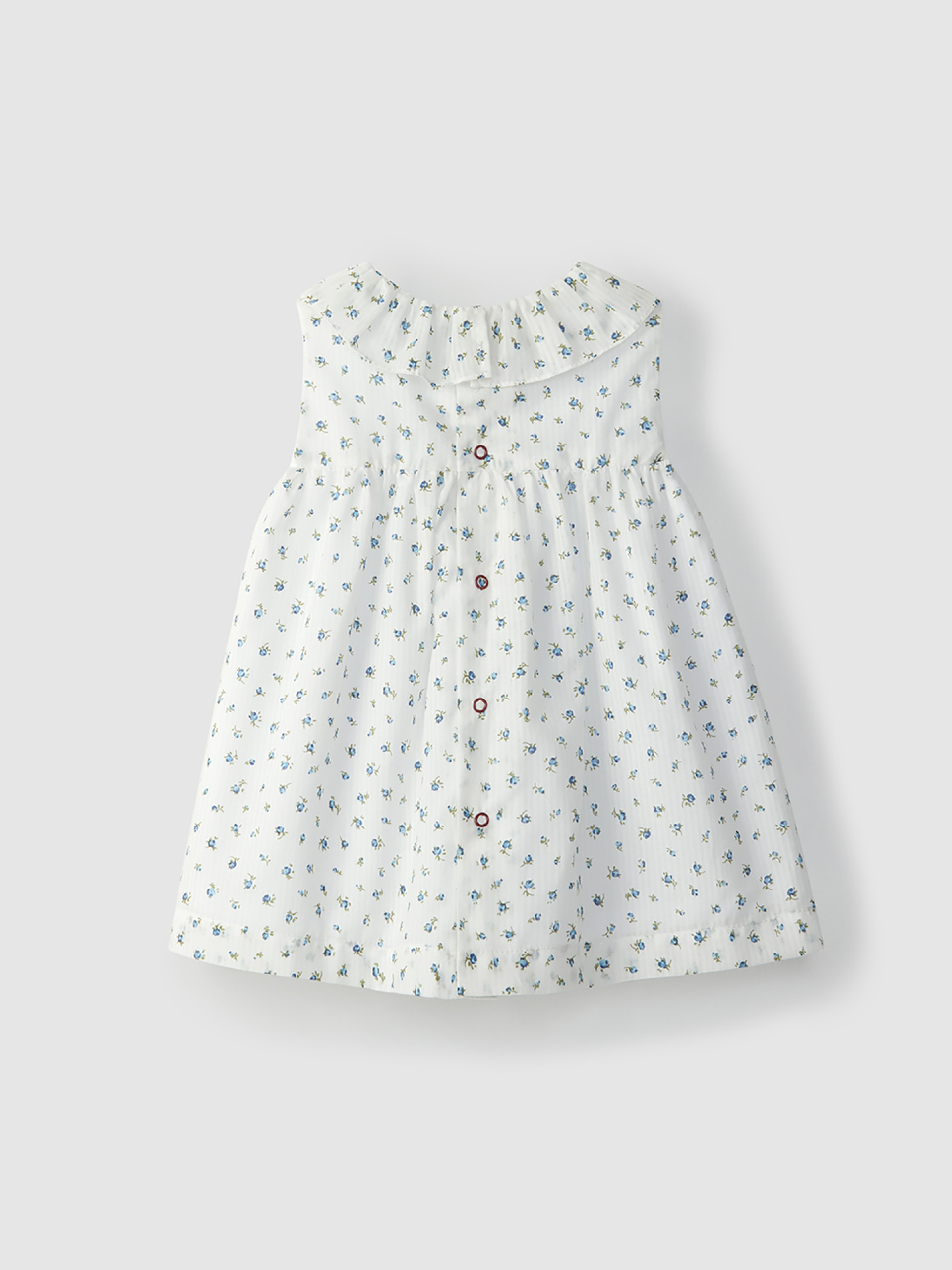 Floral dress with ruffled collar