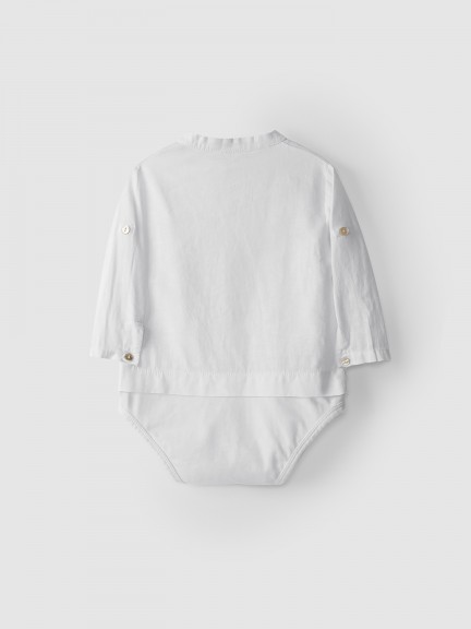 Linen body-shirt with mao collar Linen body-shirt with mao collar