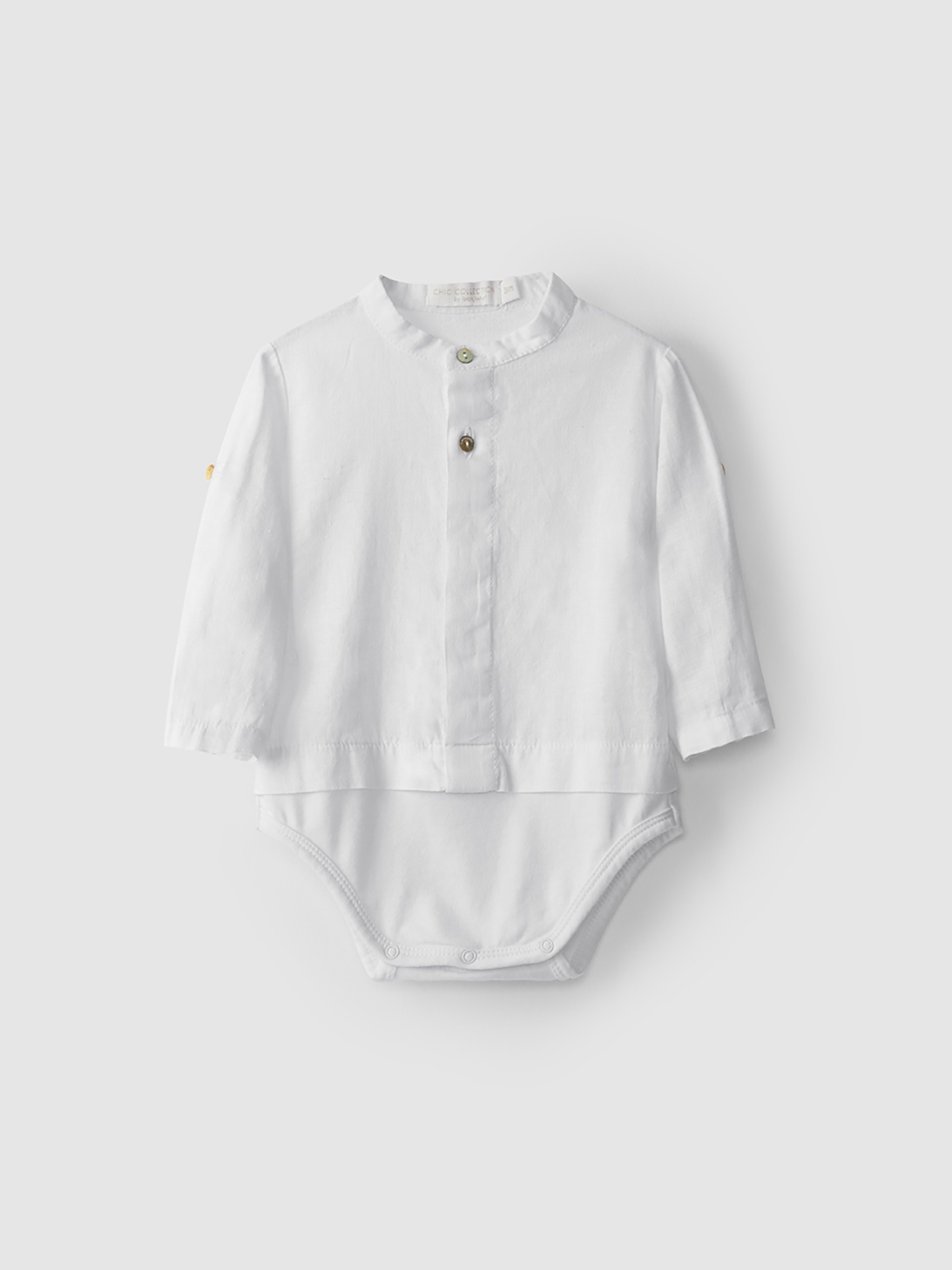 Body de lino con cuello Mao
