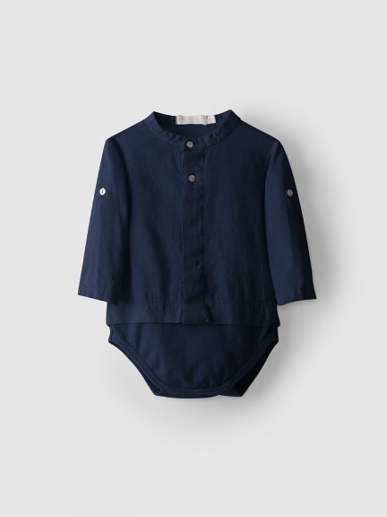 Linen body-shirt with mao collar Linen body-shirt with mao collar