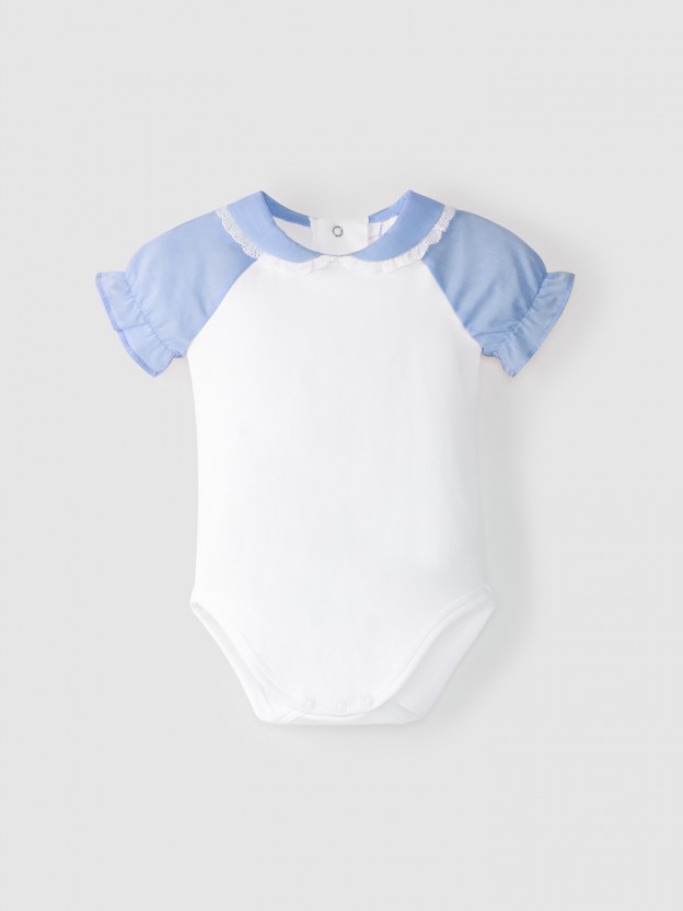 Body with fabric sleeves and baby collar Body with fabric sleeves and baby collar