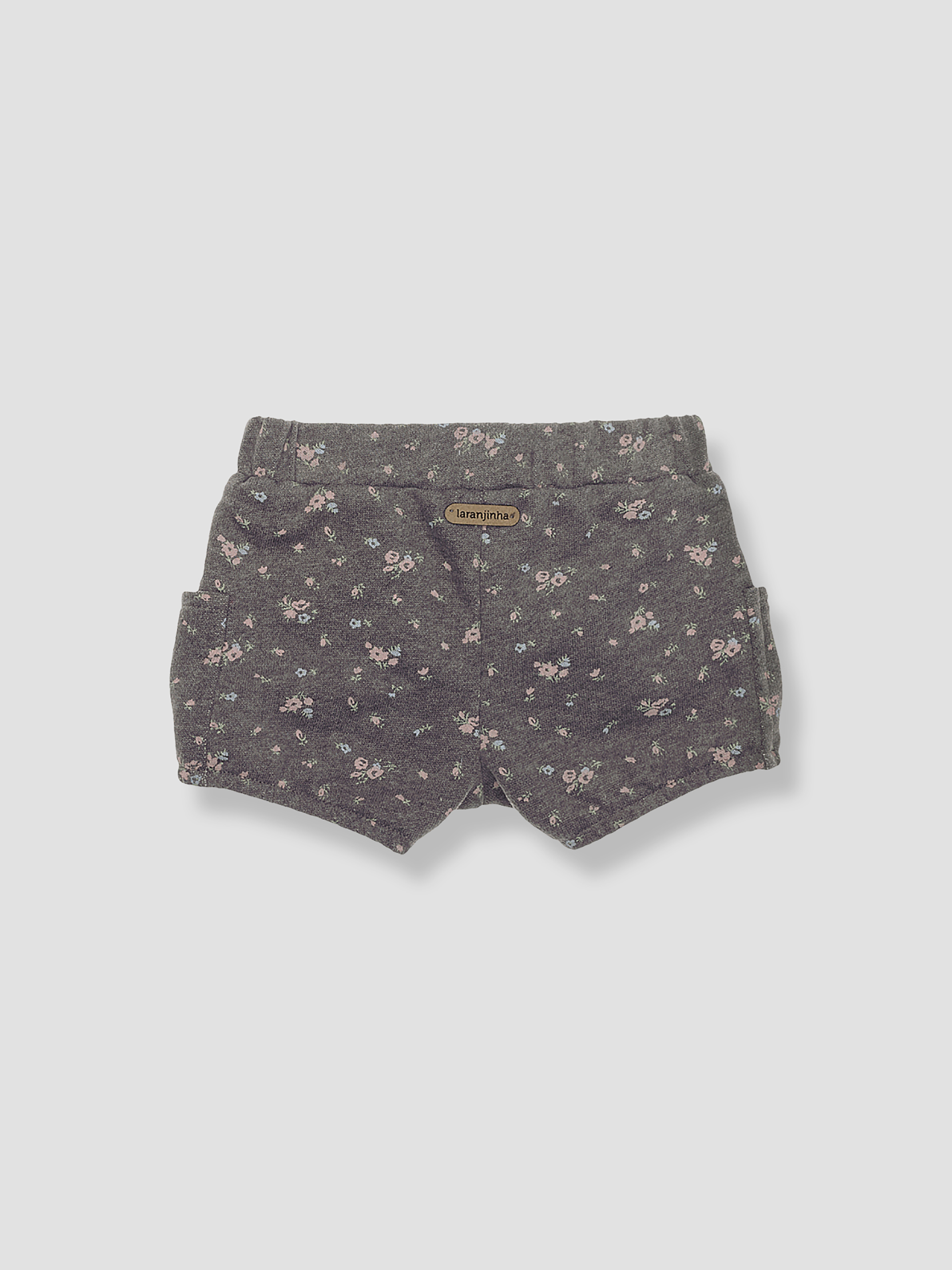 Calções de felpa estampado floral