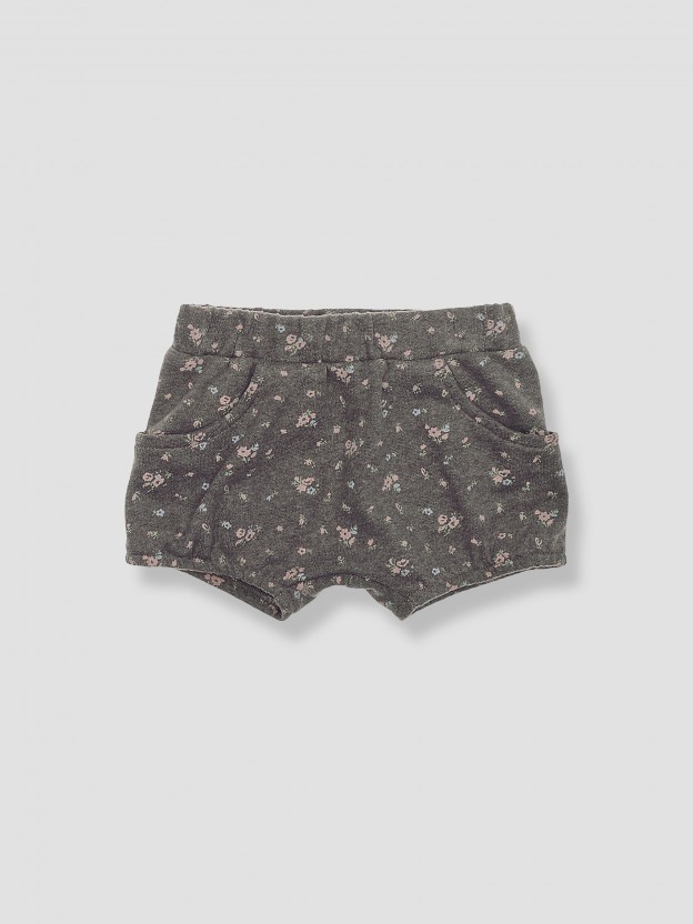 Cal��es de felpa estampado floral
