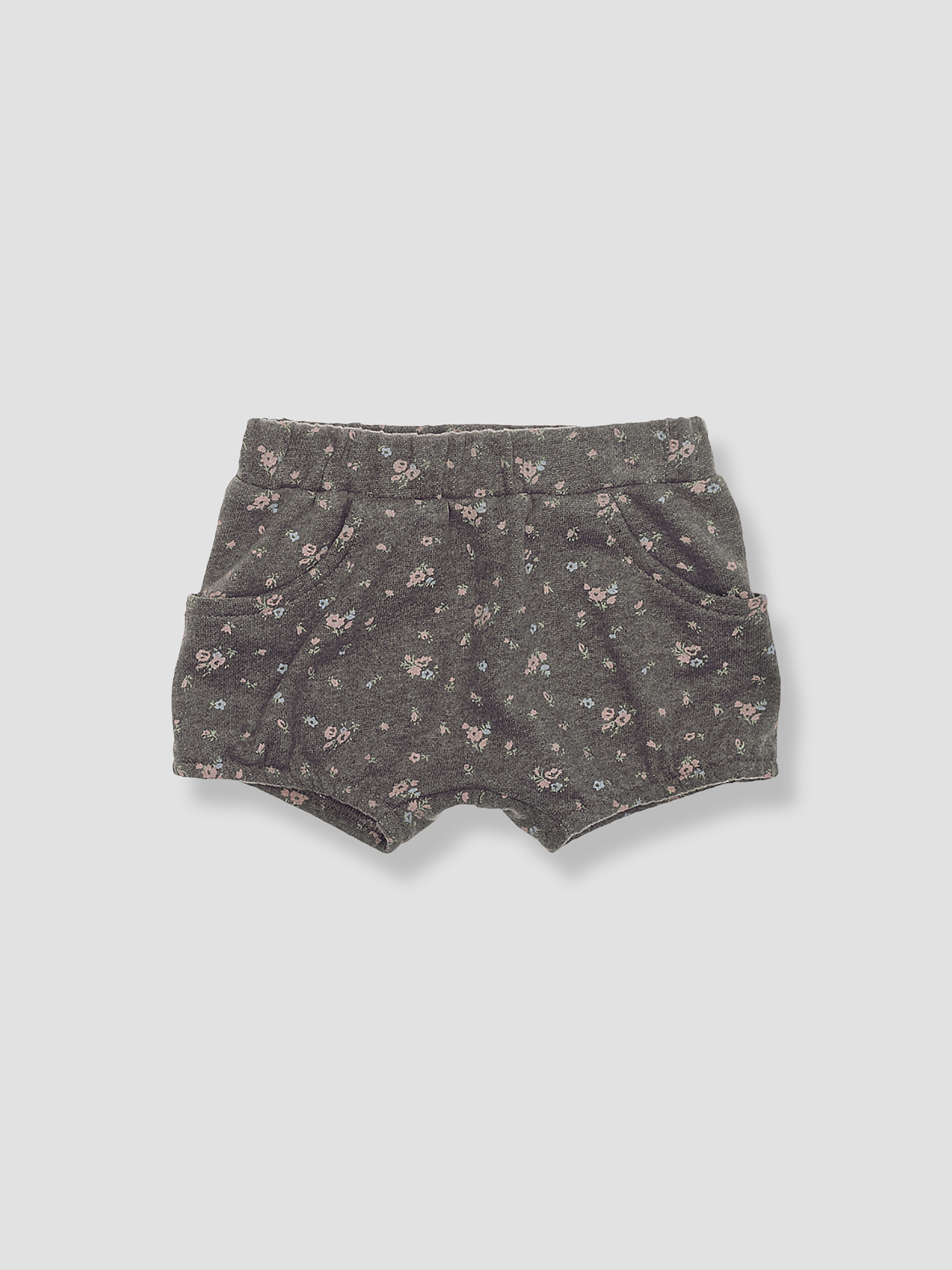 Calções de felpa estampado floral