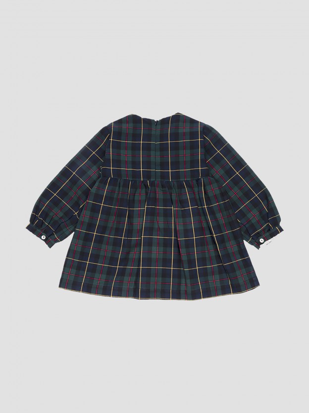 Robe crois�e bleu marine et rouge