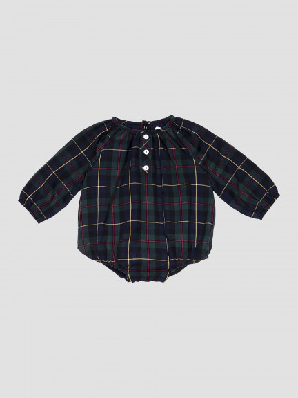Navy and red plaid shortie