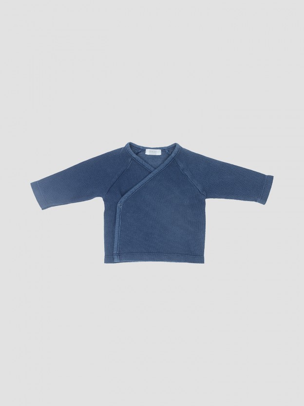 Gilet brassi�re crois� en coton biologiq