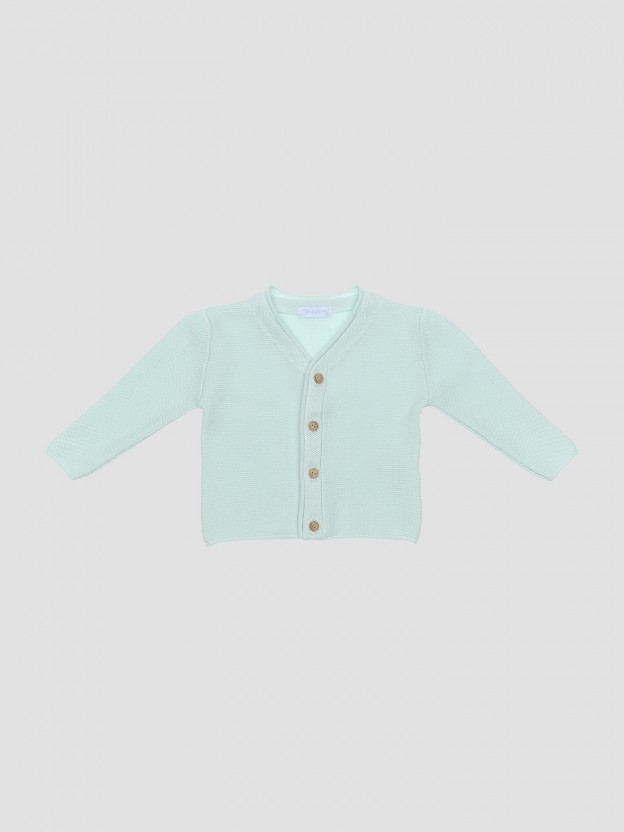 Chaqueta de punto cuello en V