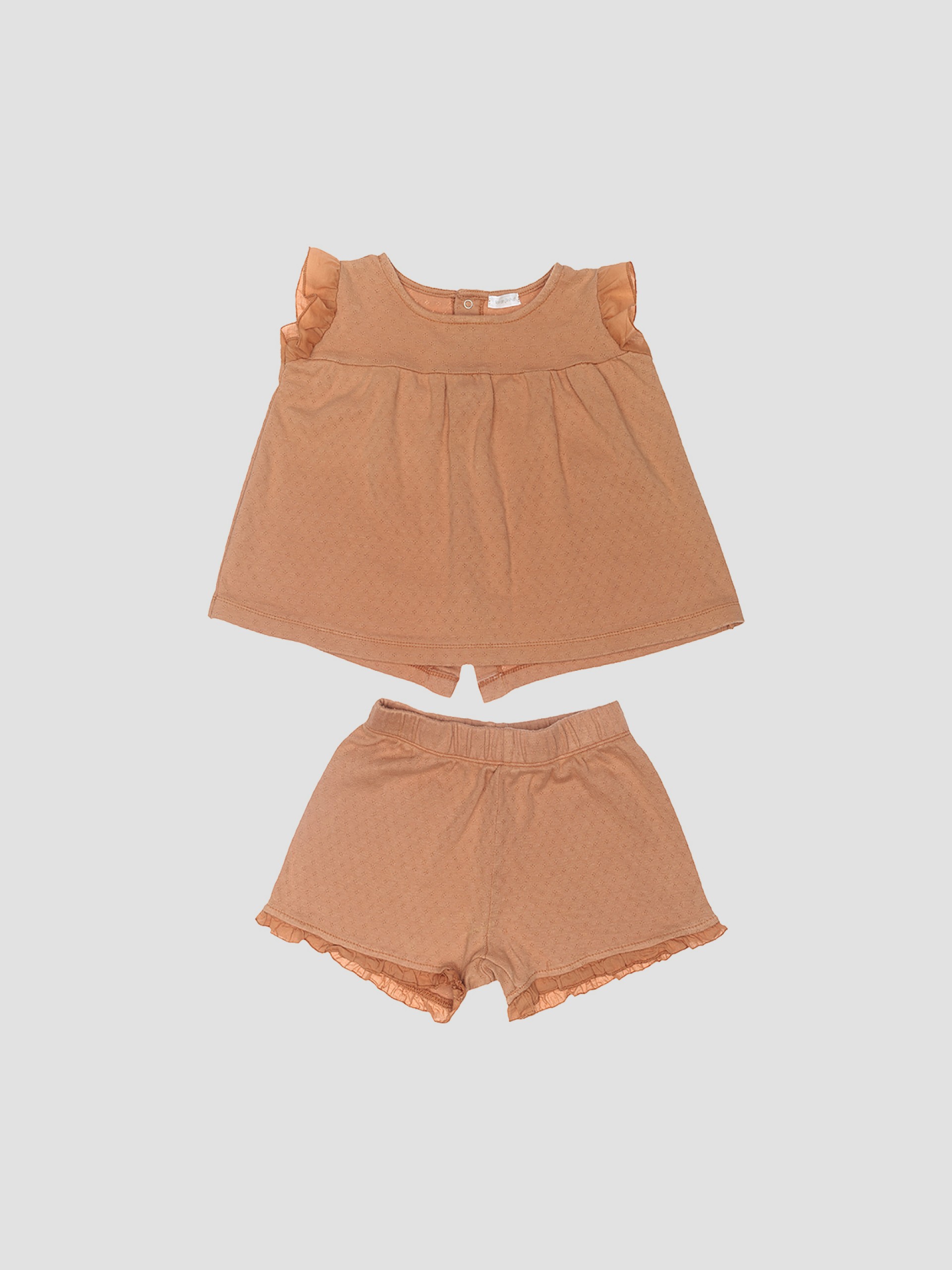 Pijama de algodão orgânico folho