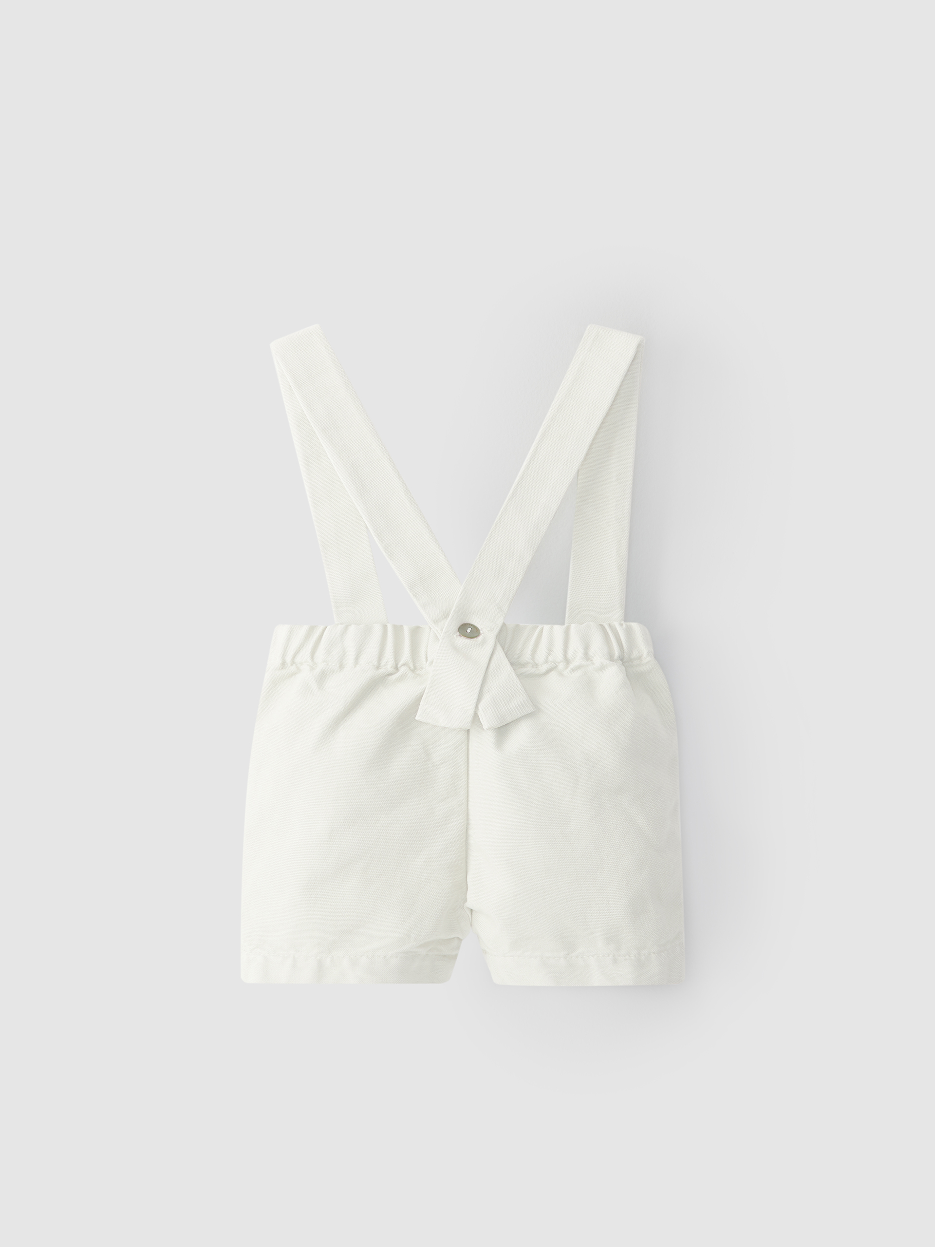 Cotton canvas shorts with straps