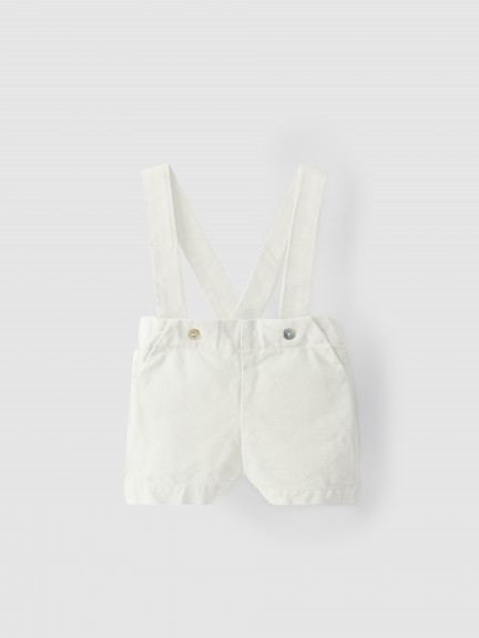 Short en canvas en coton avec bretelles