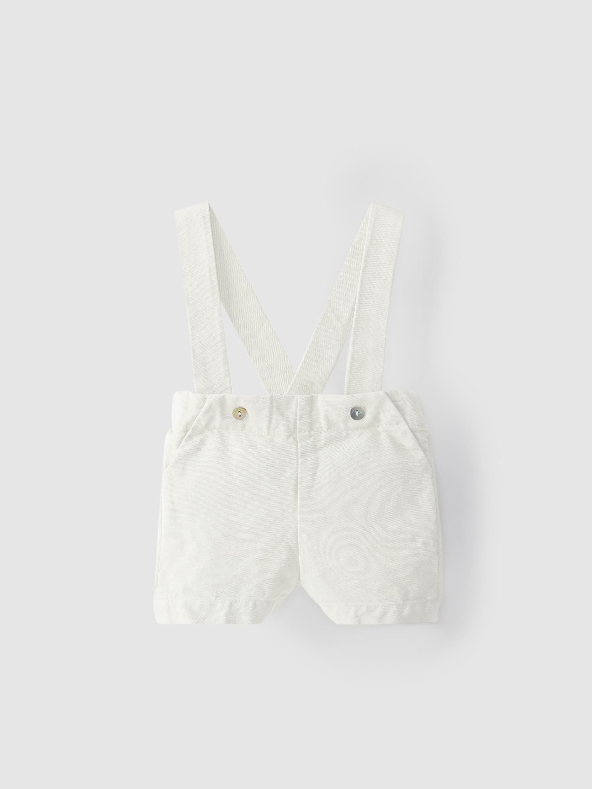 Cotton canvas shorts with straps