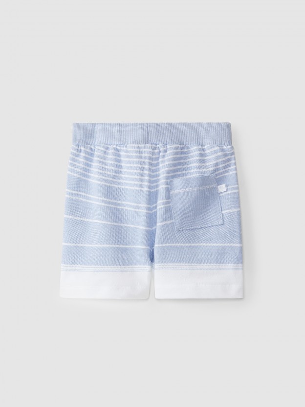 Striped pique shorts Striped pique shorts