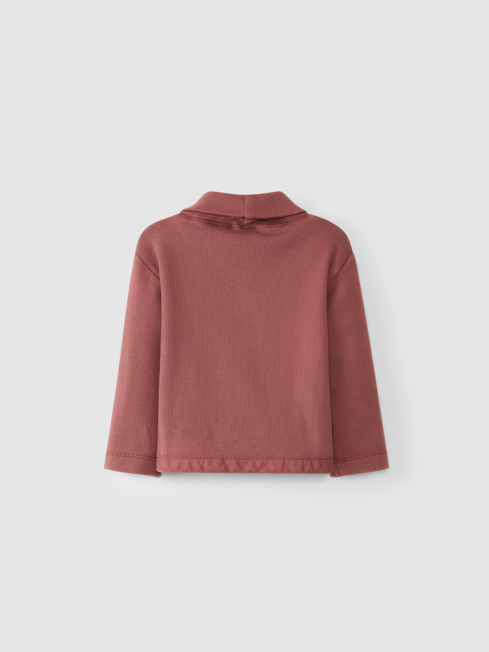 Ribbed collar lapel cardigan