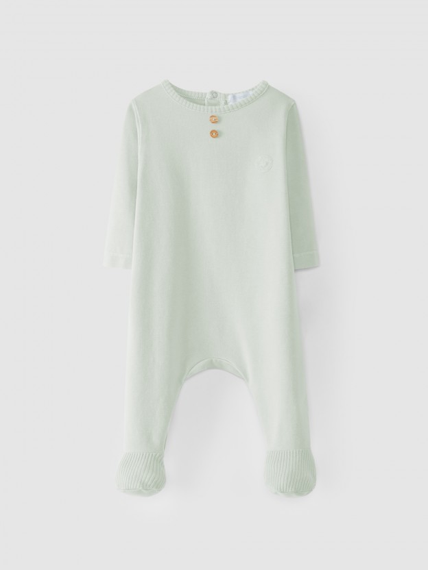 Babygrow sem gola algodão orgânico Babygrow sem gola algodão orgânico