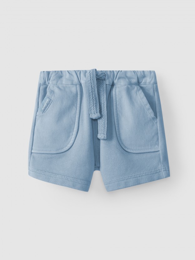 Short pull-up en maille de coton