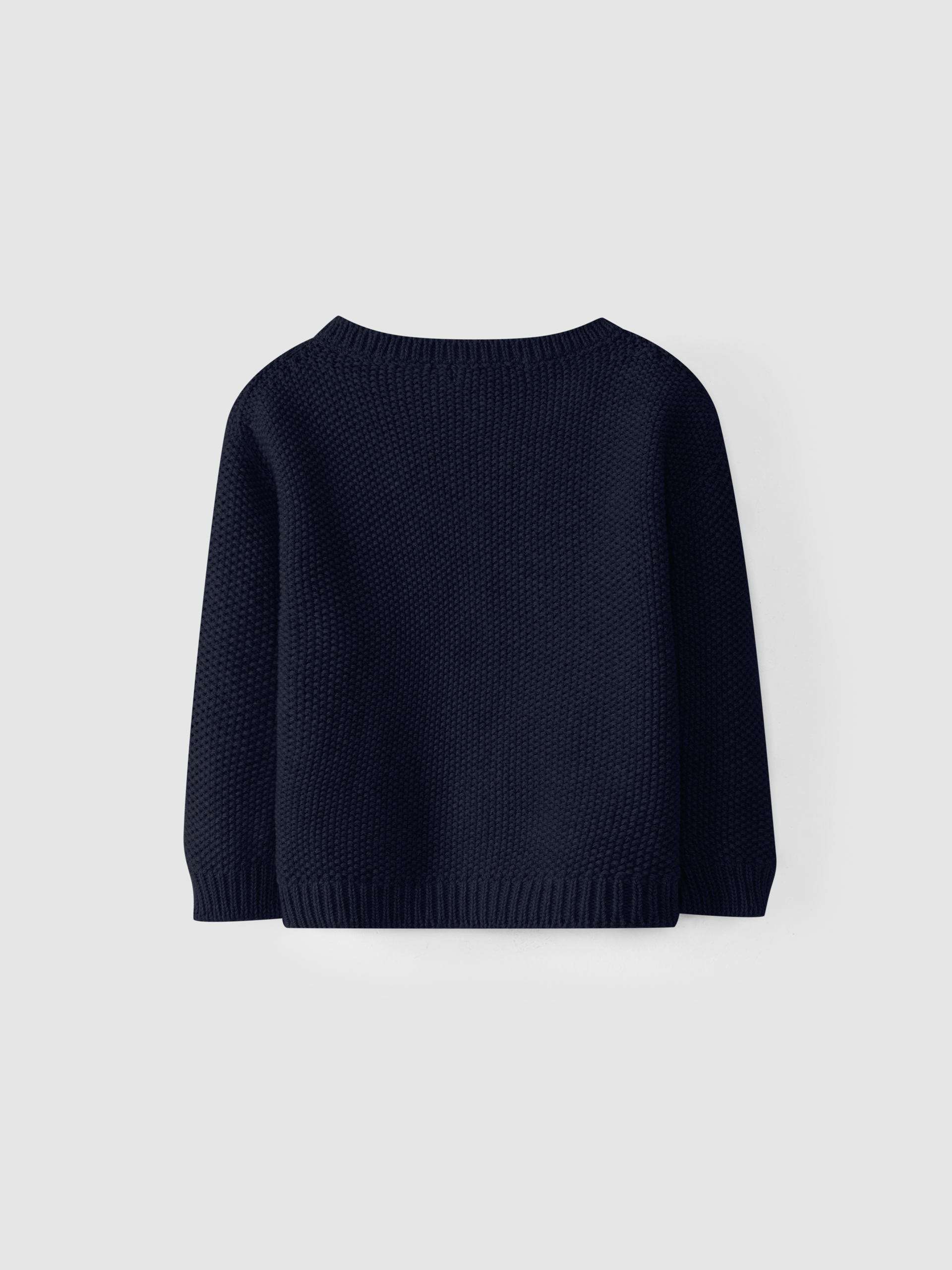 Knitted cardigan with round neckline
