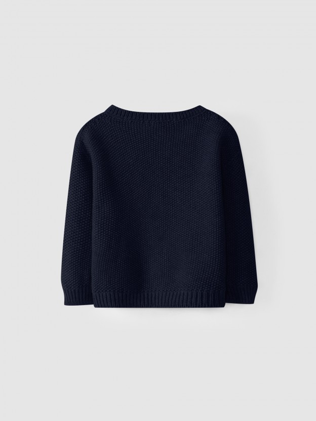 Knitted cardigan with round neckline Knitted cardigan with round neckline