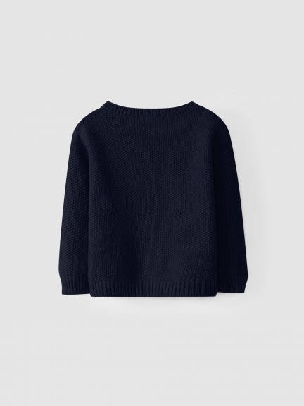 Knitted cardigan with round neckline Knitted cardigan with round neckline