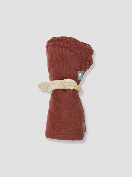 Swaddle + natural wood teether set Swaddle + natural wood teether set