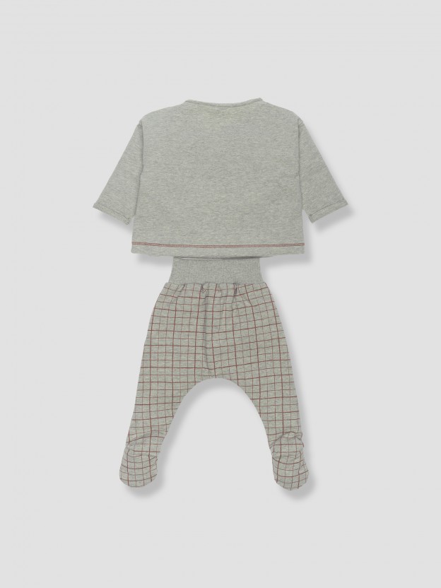 Kit pull + collants + bonnet Born Green