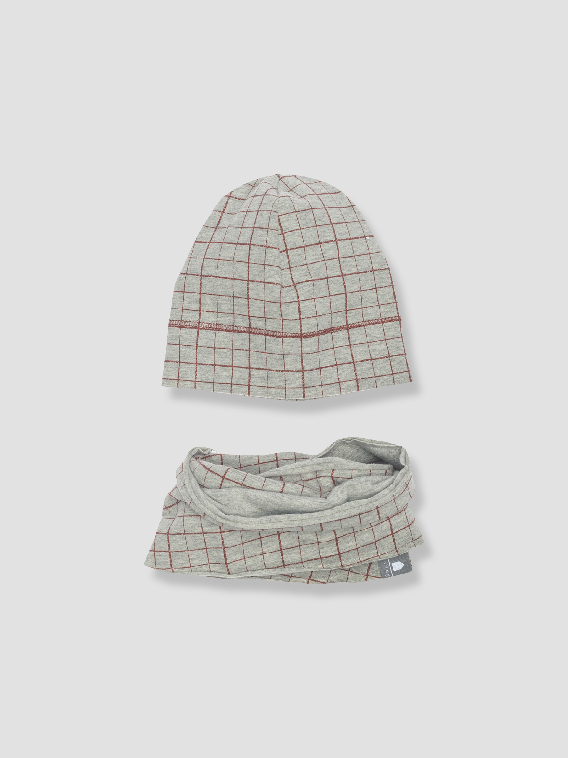 Tattersall hat and bandana bib set