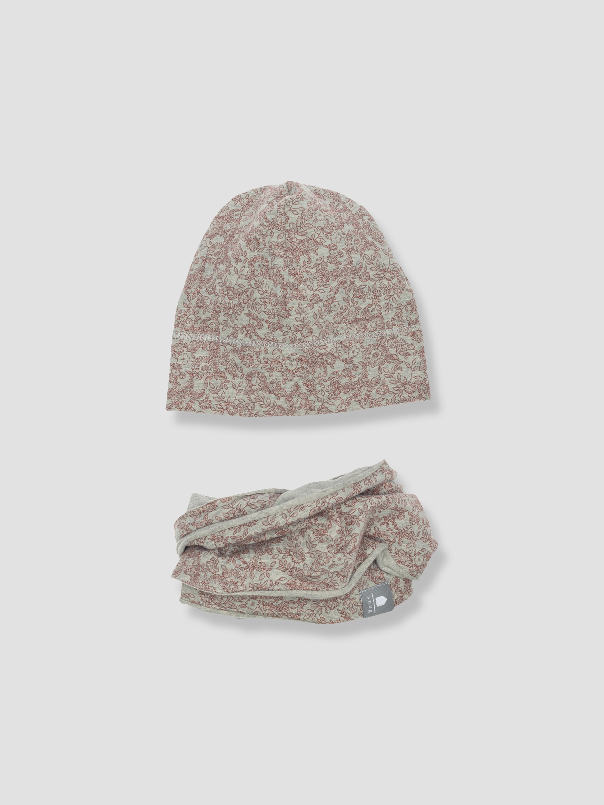 Kit gorro e gola babete flores