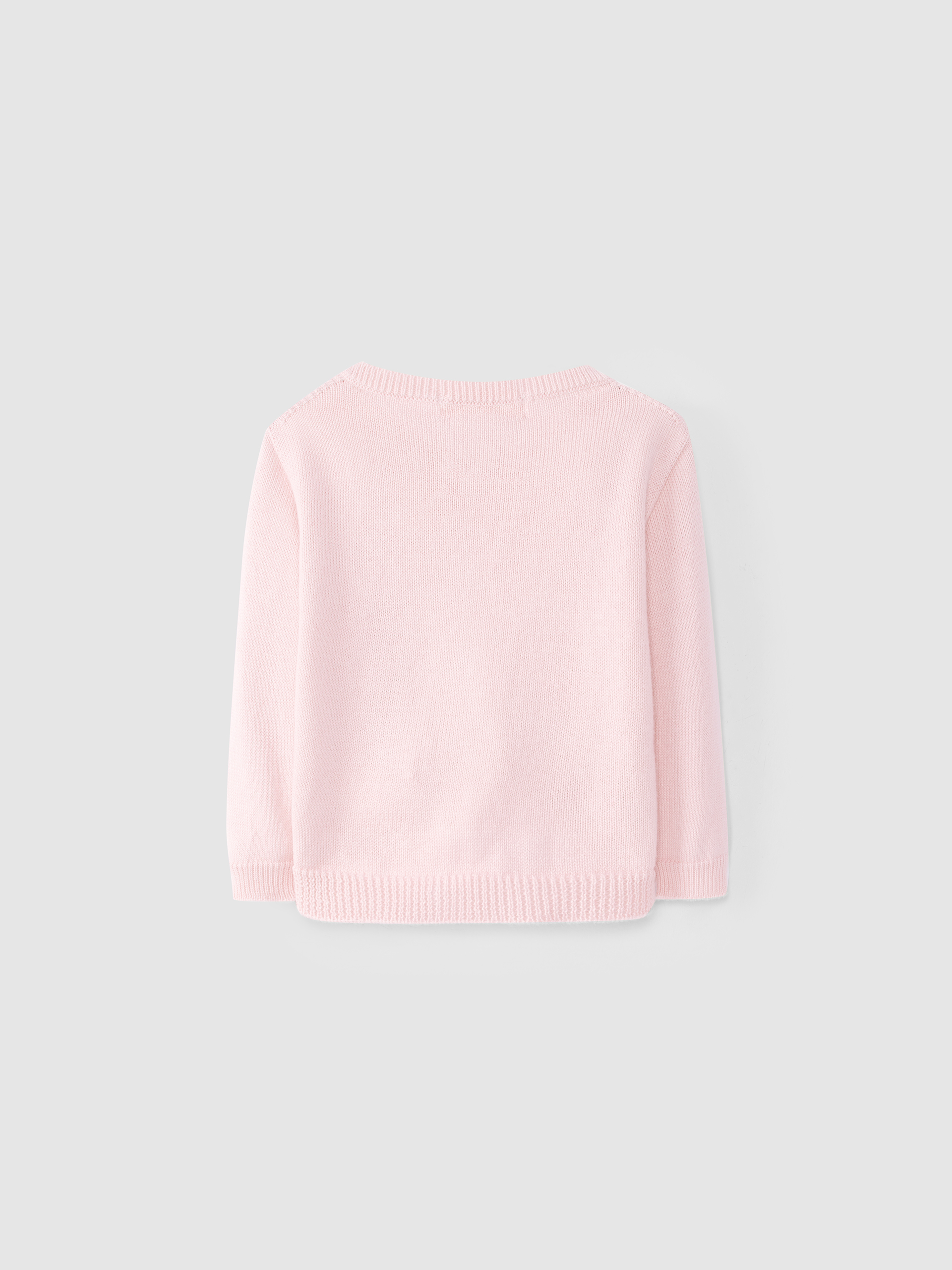 Knitted cardigan with round neckline