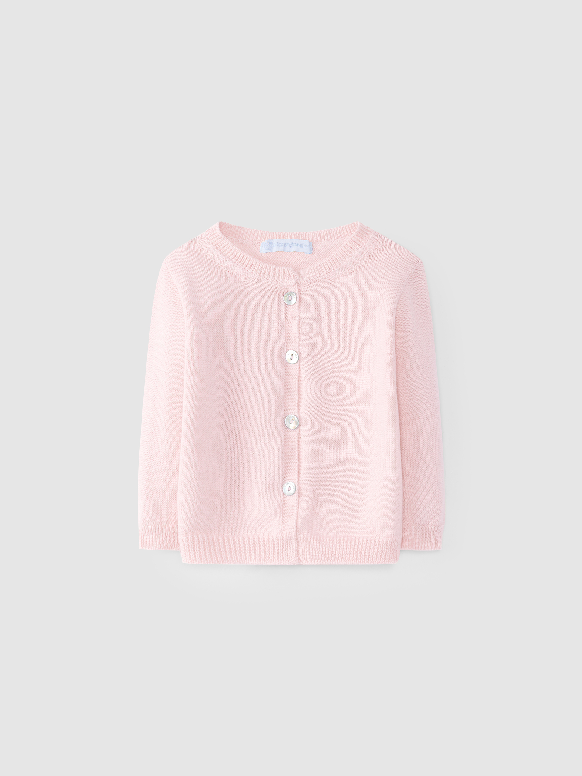 Knitted cardigan with round neckline