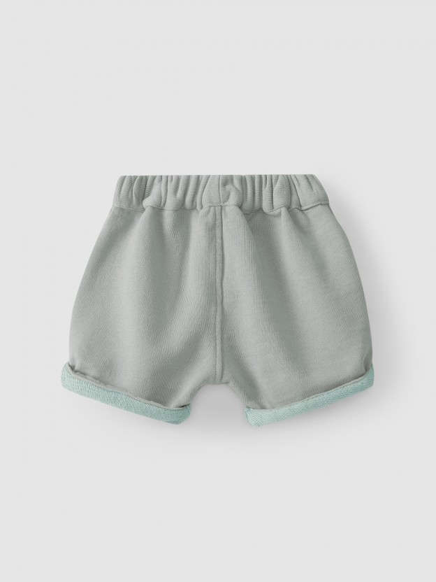 Pull-up cotton jersey shorts