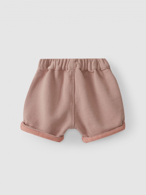 Short en maille de coton pull-up