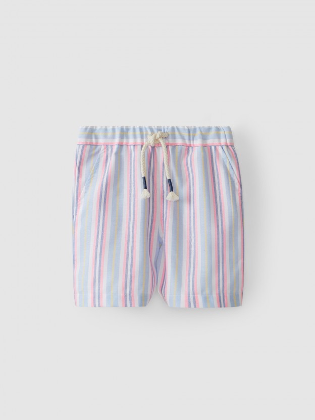 Pantalón corto pull-up de rayas Pantalón corto pull-up de rayas