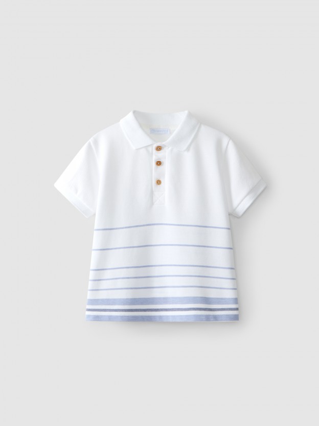 Striped piqué polo shirt Striped piqué polo shirt
