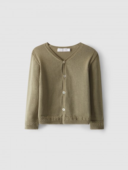 V-neck knitted cardigan