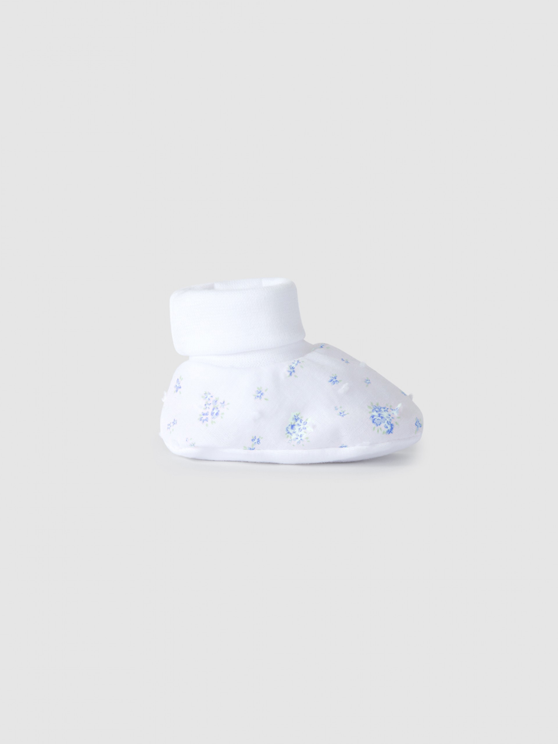 Cotton booties with fabric detail