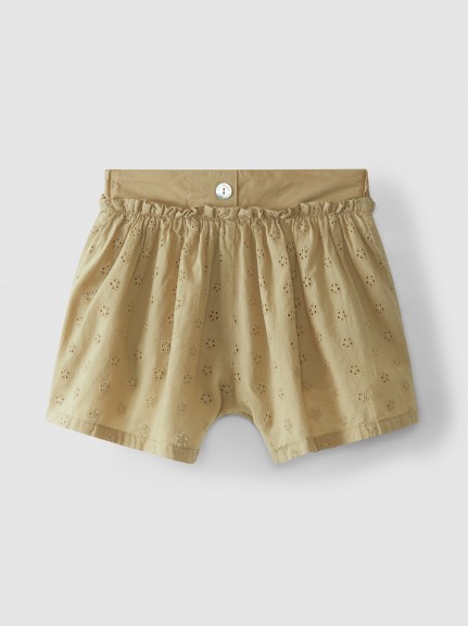 Embroidered pull-up shorts