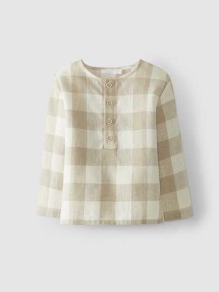 Mandarin collar linen shirt Mandarin collar linen shirt