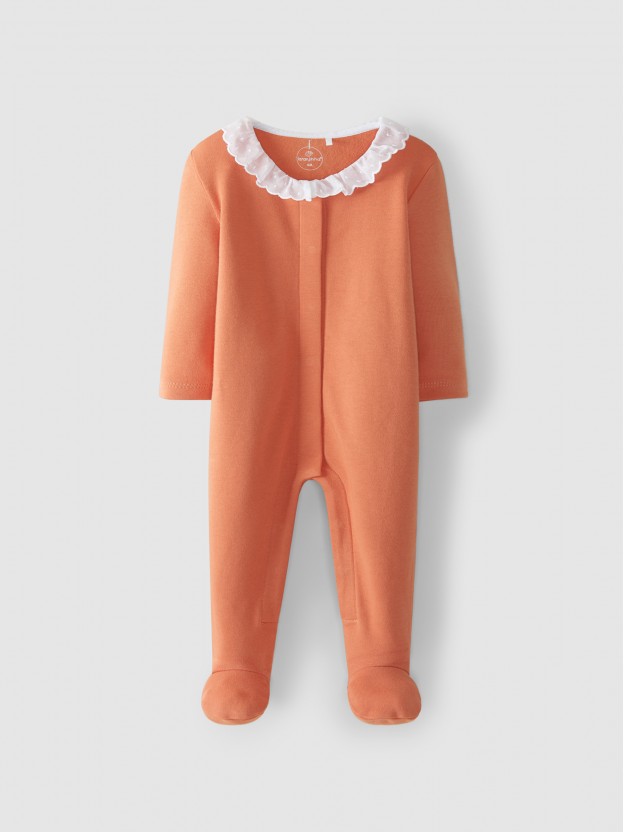 Babygrow with embroidered collar Babygrow with embroidered collar