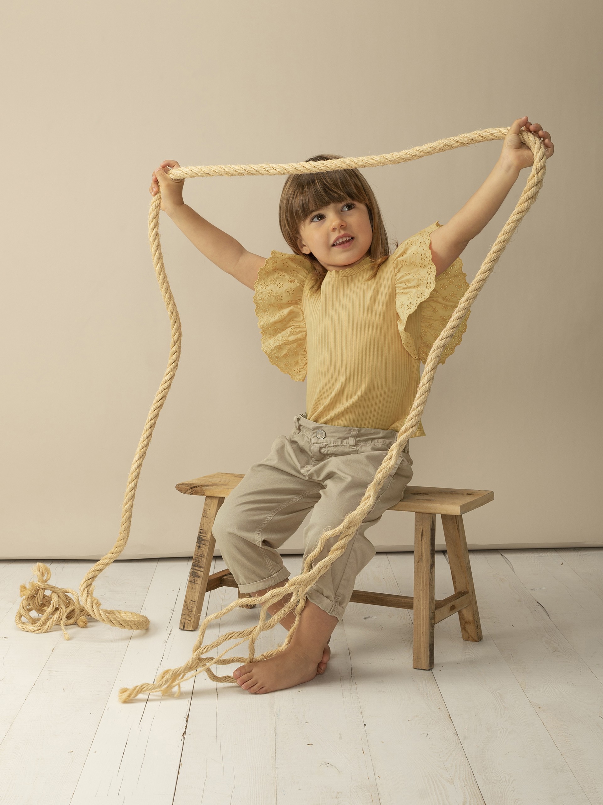 T-shirt with embroidered sleeves