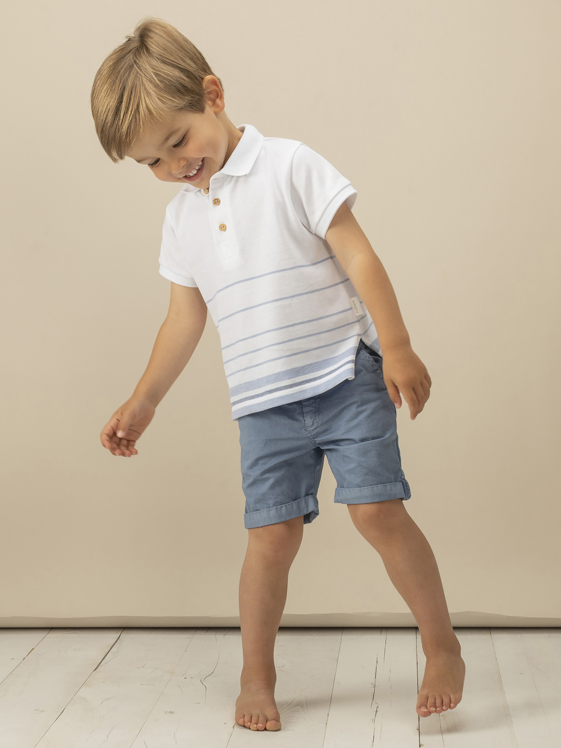 Striped piqué polo shirt