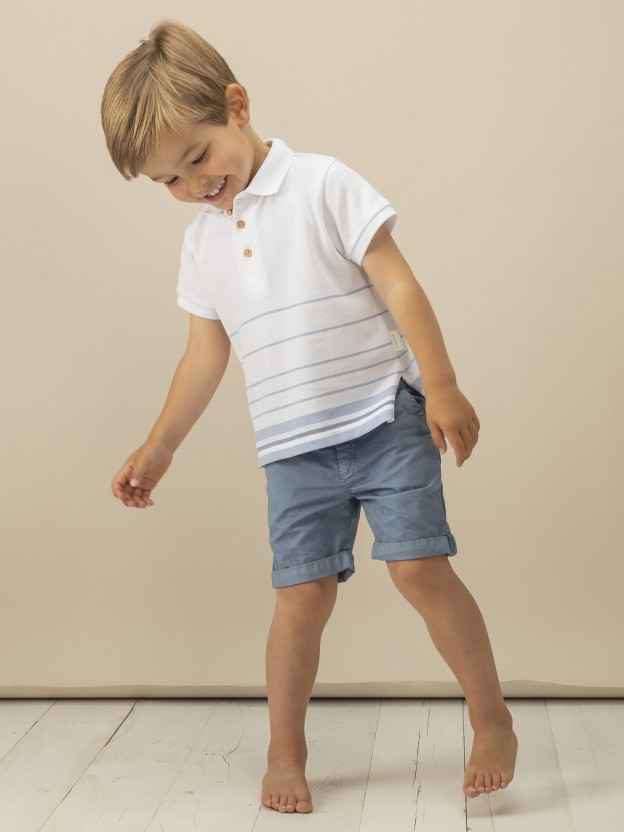 Striped piqué polo shirt Striped piqué polo shirt