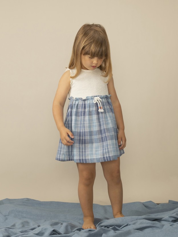 2-in-1 ribbed knit dress