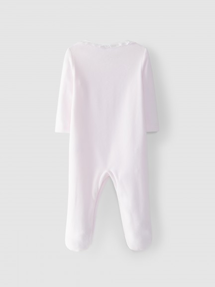 Velvet babygrow embroidered collar Velvet babygrow embroidered collar